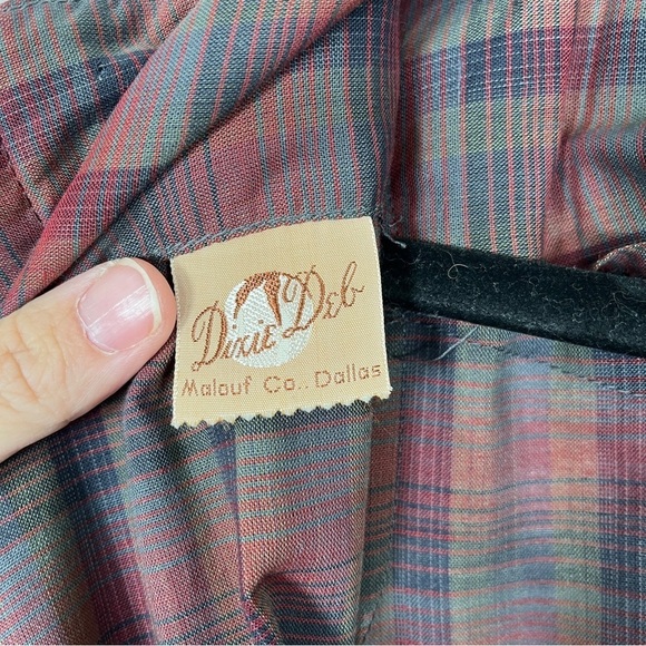 Vintage Dixie Deb 50s plaid fit n flare dress - Picture 6 of 9